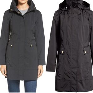 Cole Haan Women's Hooded Rain Jacket Black Size M